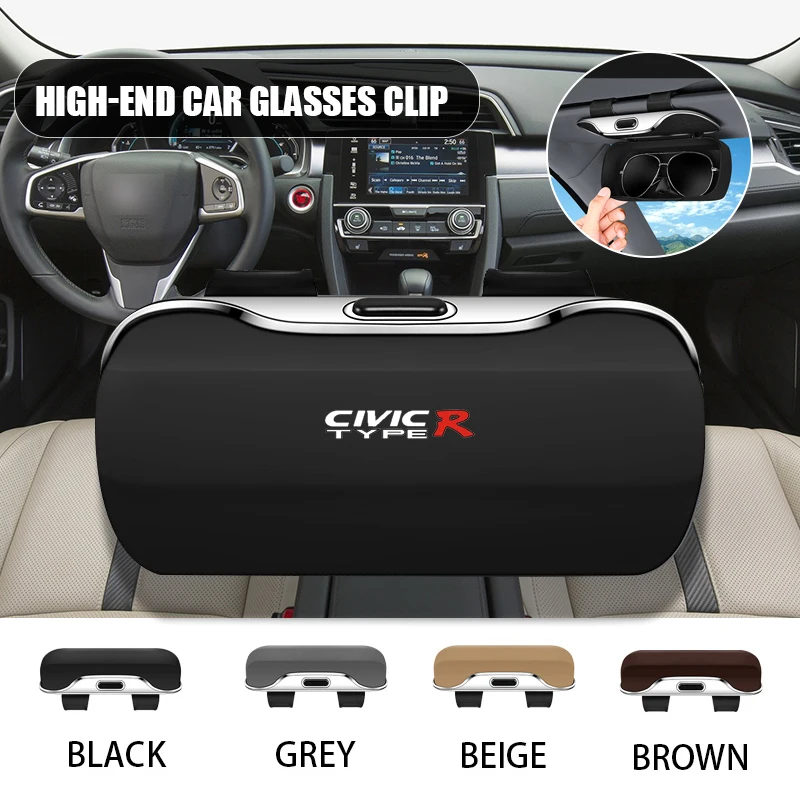 

For Honda Civic TYPE R Logo Key Case interior body kit 2025 Accessories Car Visor Sunglasses Car Glasses Case Glasses Holder