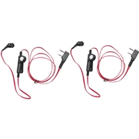 4X 2 Pin Noodle Style Earbud Headphone K Plug Earpiece Headset For Baofeng Uv5r Bf-888S Uv5r Radio Red Wire