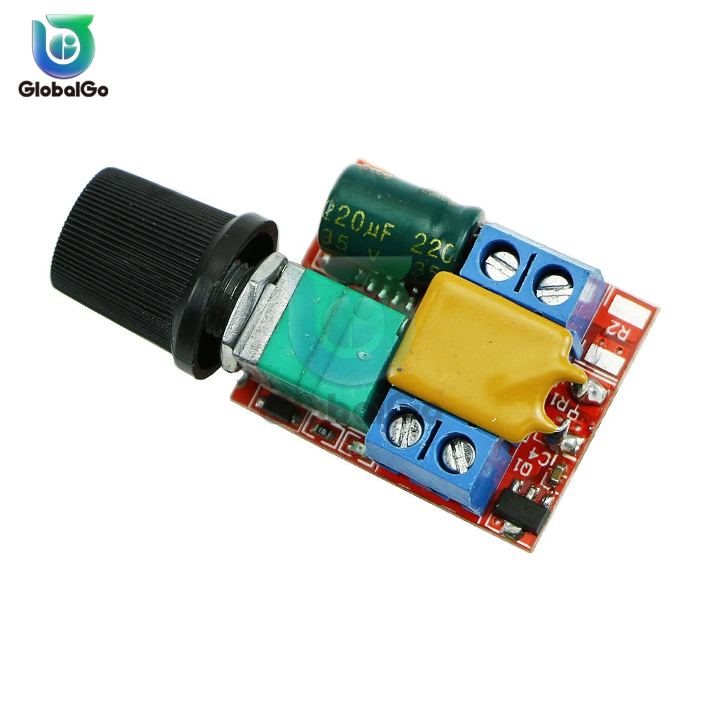 5A Voltage Regulator Mini PWM DC Motor Speed Controller 3V-35V Speed Regulator Control Switch LED Dimmer DC 5V 12V 24V