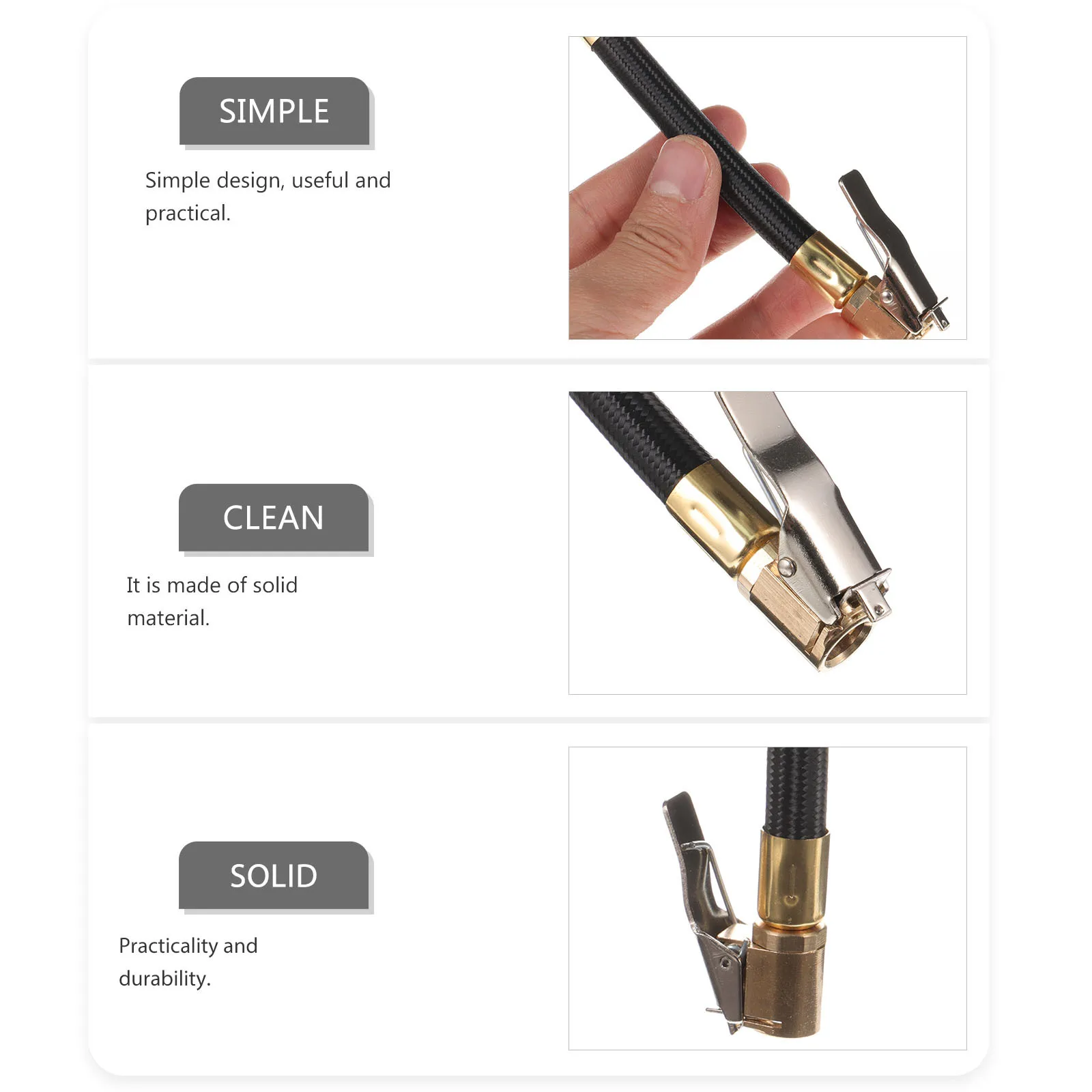 

Tire Inflator Extension Tube Durable Copper Fittings Quick Inflation Air Pump Extension Hose Tire Valve Connect Adapter Car Air