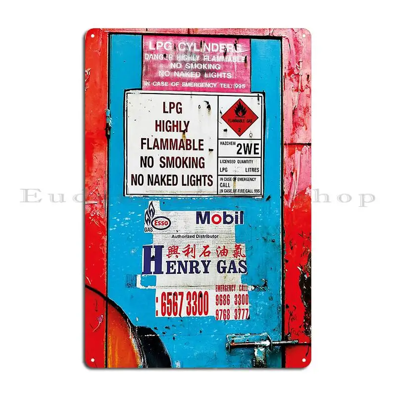 Gas Cylinder Storage In A Singapore Backyard Royaltarget Metal Plaque Poster Vintage Club Design Garage Tin Sign Poster