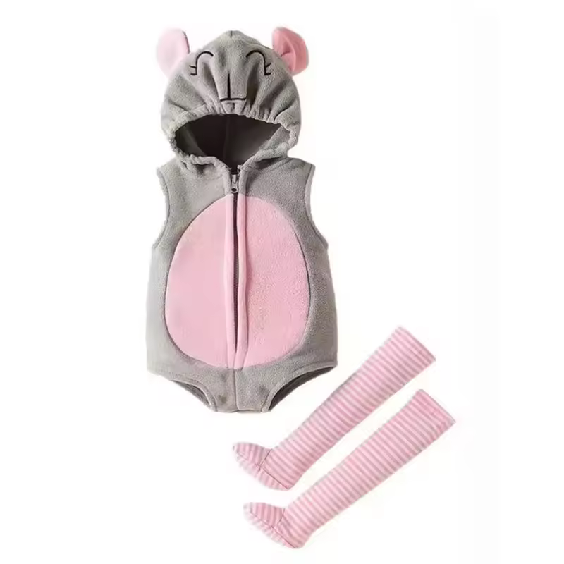 New Designer Cartoon Clothing Zip-up Hooded Romper + Stockings Baby Boy Clothes Baby Girl Casual Sets - Image 15