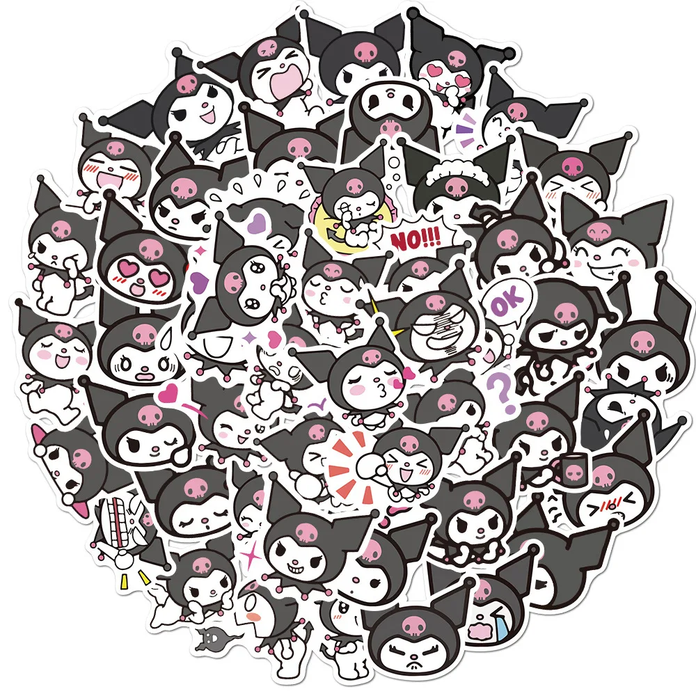 10/50/100Pcs Anime Kawaii Kuromi Stickers for Laptop Guitar Suitcase Motorcycle Graffiti Waterproof Sticker Decals for Kids Toys