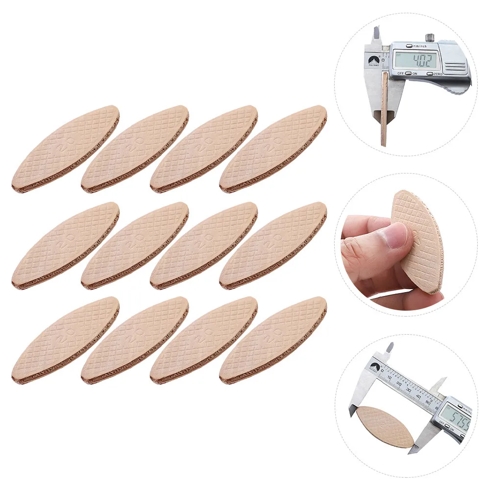 

100Pcs Wood Biscuit Joining Connectors Solid Hardwood Premium Joint Strength for Furniture Framing Cabinet Making Tenon Machine