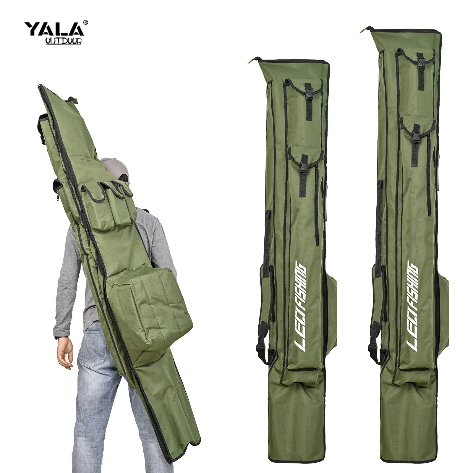 Fishing Rod Storage Bag Oxford Cloth 175cm 195cm Multifunctional Large Capacity Fishing Backpack Carrier