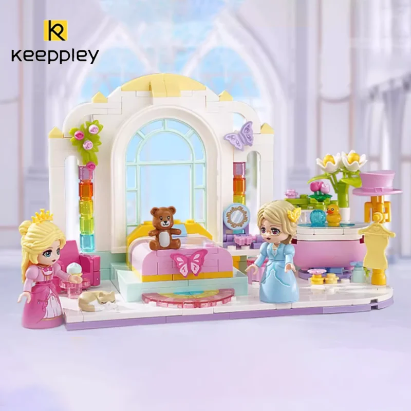 Keeppley Princess Style Unicorn Series Puzzle Block Microworld Luxury Room Carriage Genuine Desktop Ornament Kids Birthday Gift