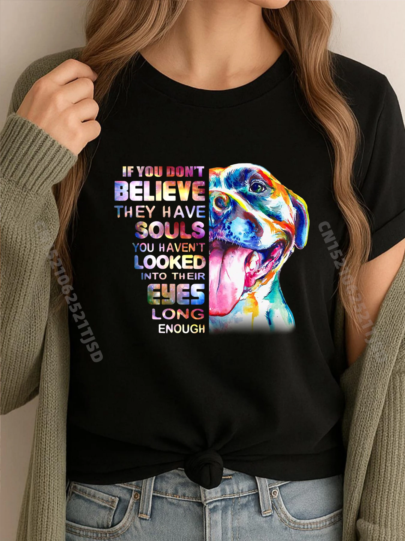 

Футболка Love Pitbull I Believe Soul Pitbull In Eyes Dog Lover, черная рубашка, футболки с графическим рисунком, футболки для пар, женская футболка