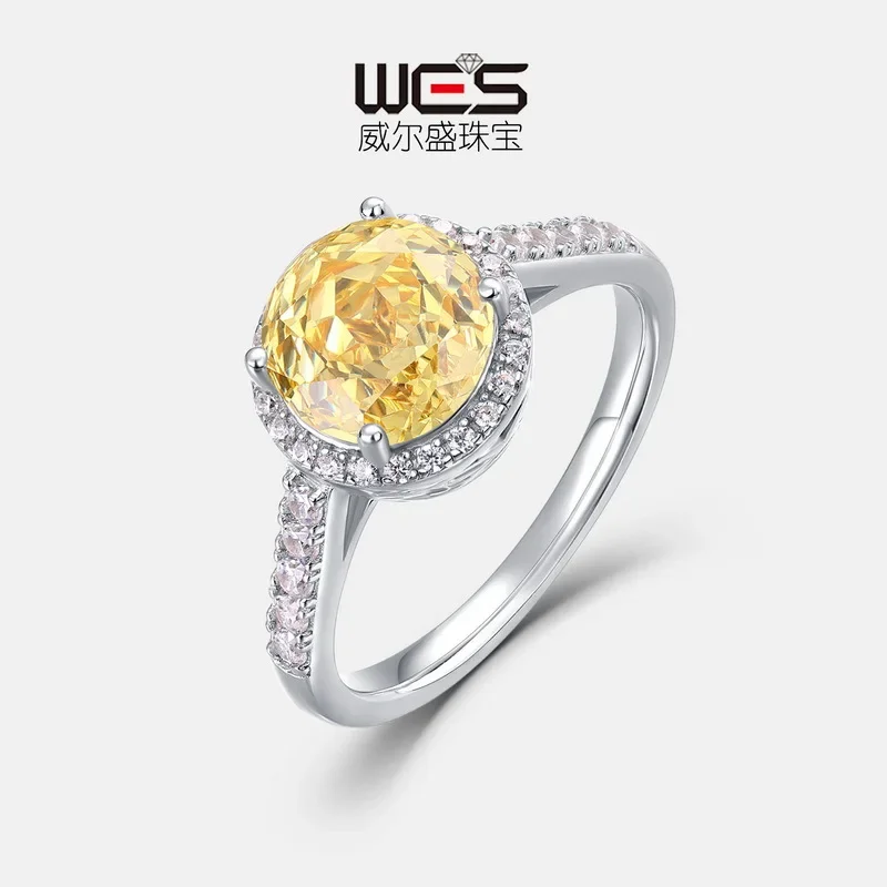 Millennium Rose Cut Moissanite Gemstone Ring 18K Gold PT950 Platinum Surrounded By Super Flash Colorful Stone Ring