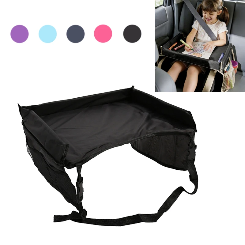 Car Seat Travel Tray Safety Seat Play Table Organizer Storage Snacks Toys Cup Holder Waterproof For Baby Children Kids Stroller view 4