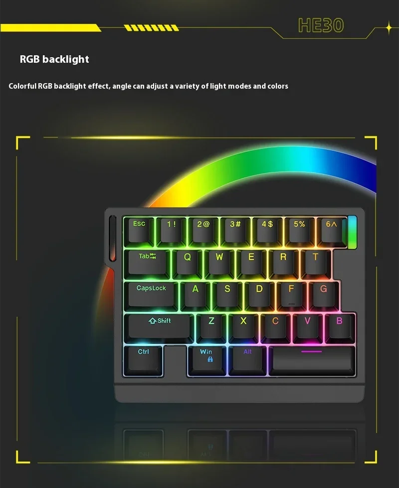 ZUOYA HE30 Interruttore magnetico da gioco con una sola mano Tastiera meccanica Wired RGB Hotswap 8khz 0,04mm Tastiere per PC Gamer personalizzate