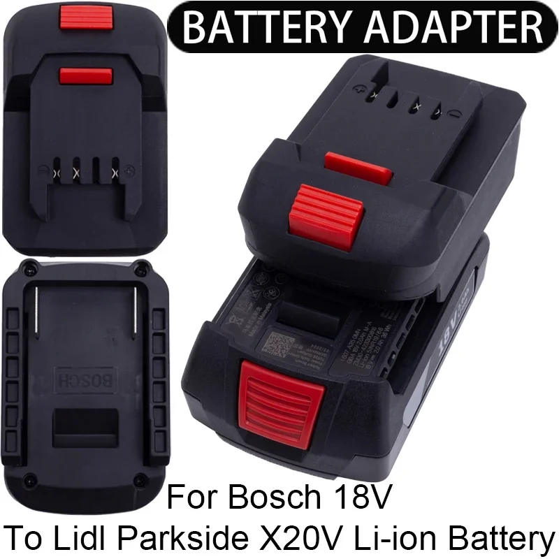 Battery adapter for Lidl Parkside X20V Li-ion tools convert to Bosch 18V Li-ion battery adapter power tool accessories