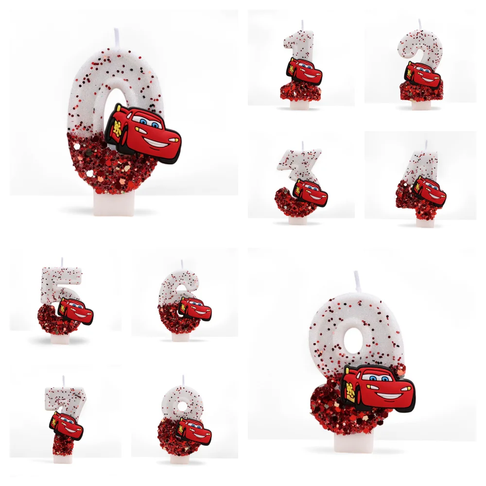 Lighting Mcqueen Decor - 2026 Digital Candle 0-9 Racing Story