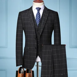 Traje personalizado para hombre, traje Formal de tres piezas para novio y padrino de boda, novedad, 119