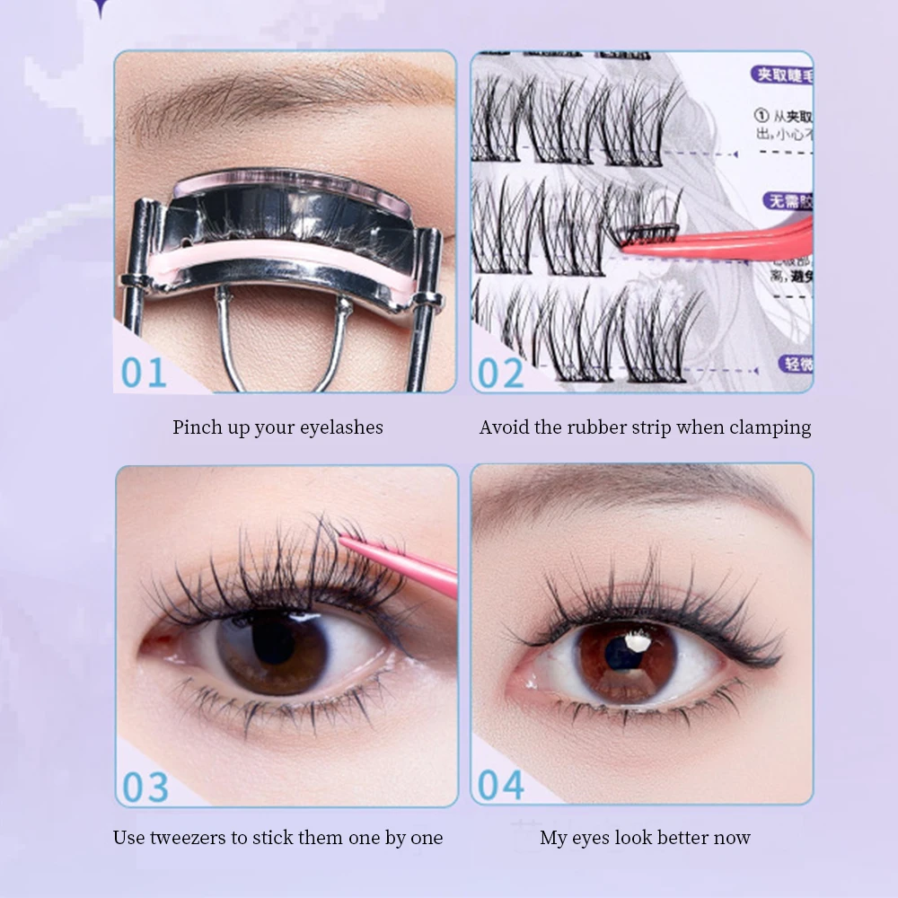Cappuvini 5D Curling Glue-free Natural False Lashes Fluffy and Thick Upper Eyelashes