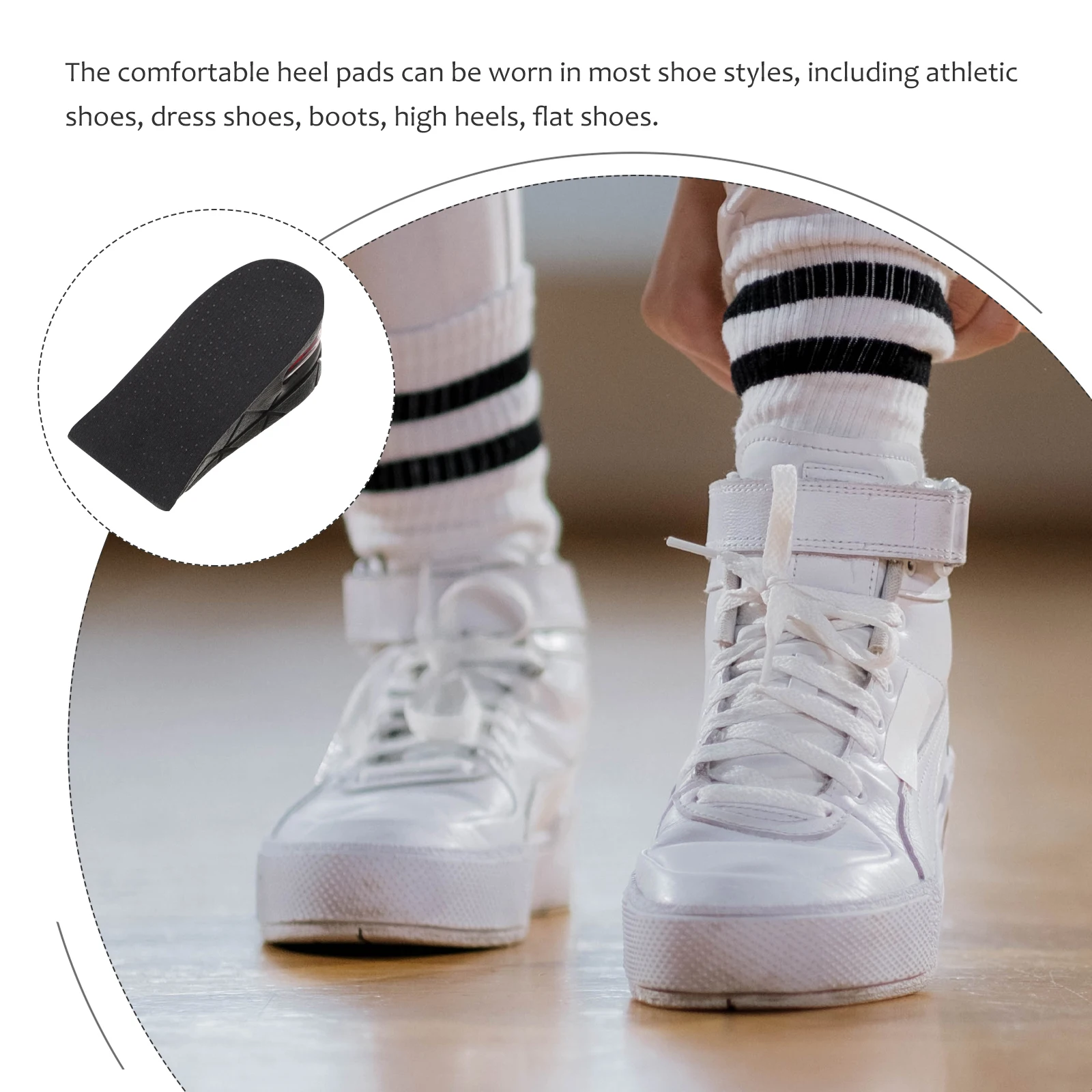 

Heightening Insoles 2 Pairs Non-slip Women Increase Shoe Pads Heel Inserts Booster Height Increase Invisible Insoles For Leg