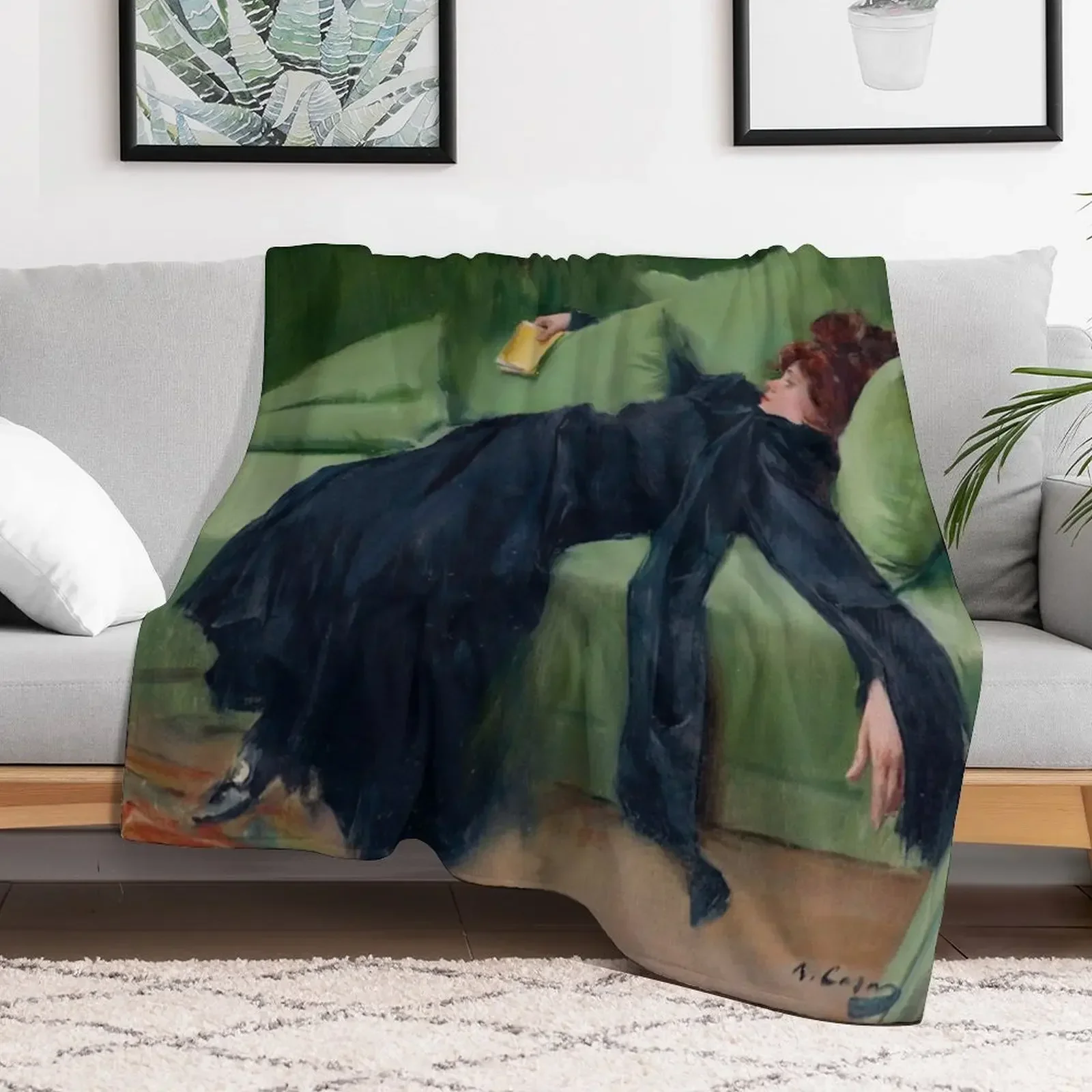 A DECADENT GIRL - RAMON CASAS Throw Blanket Blankets Sofas Of Decoration Blankets For Baby Blankets