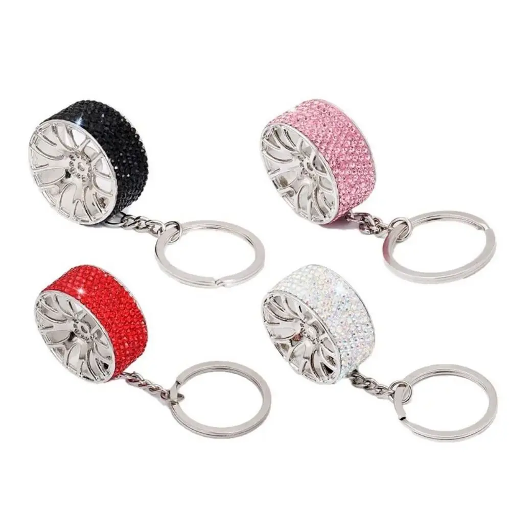 عجلة السيارة شكل كريستال عجلة المفاتيح سبيكة معدنية سيارة كريستال عجلة كيرينغ كريستال رائعة كريستال الإطارات عجلة حافة قلادة #5