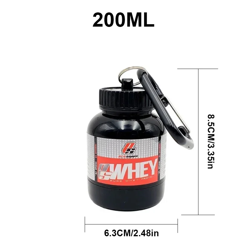 

100/200ml Portable Protein Powder Supplement Container Lightweight Leakproof Storage Bottle