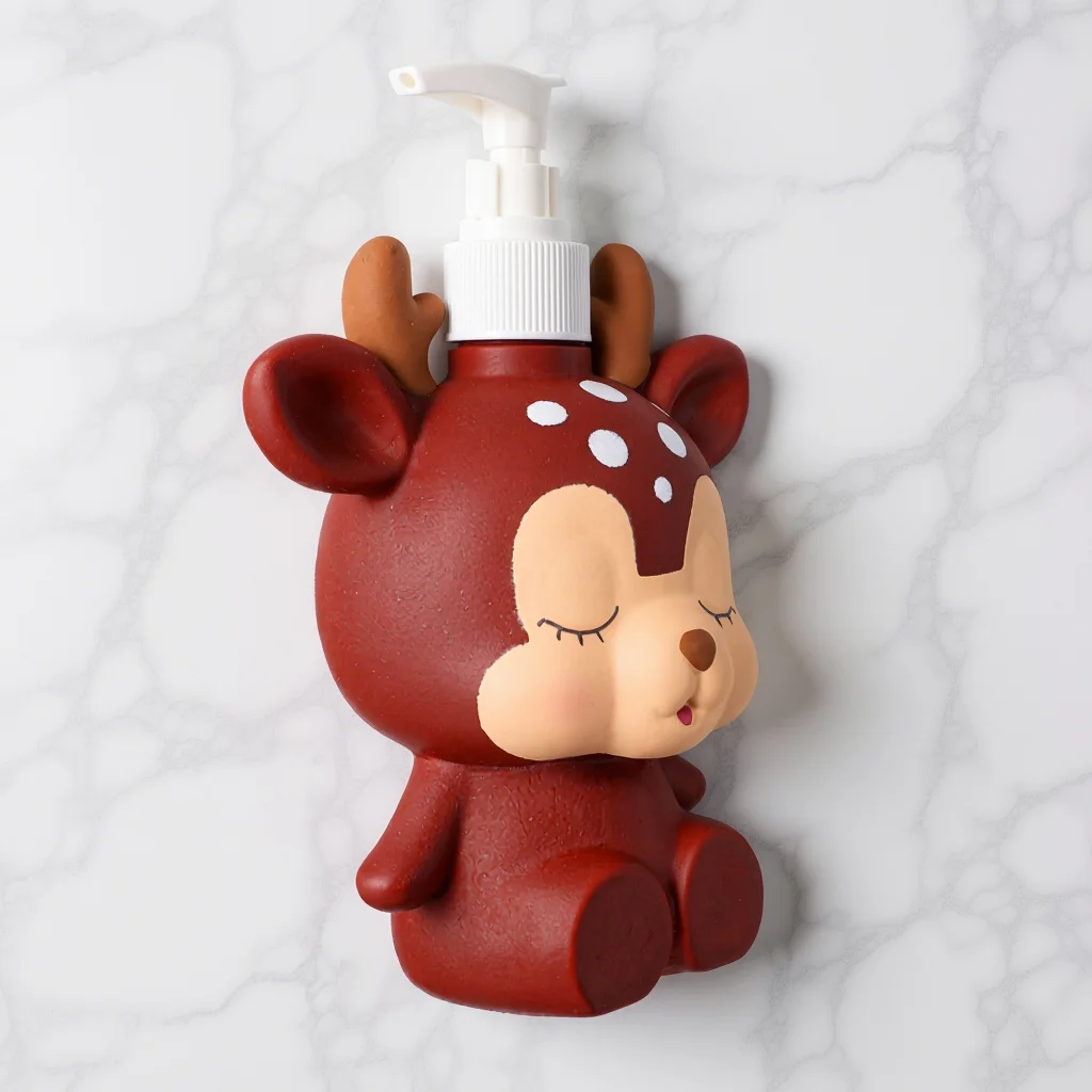 300 مللي الاطفال الصحافة زجاجة مضخة ل غسول موزع شامبو لطيف مستحلب الفرعية الحاويات إعادة الملء حامل السائل البني Deerlet #1