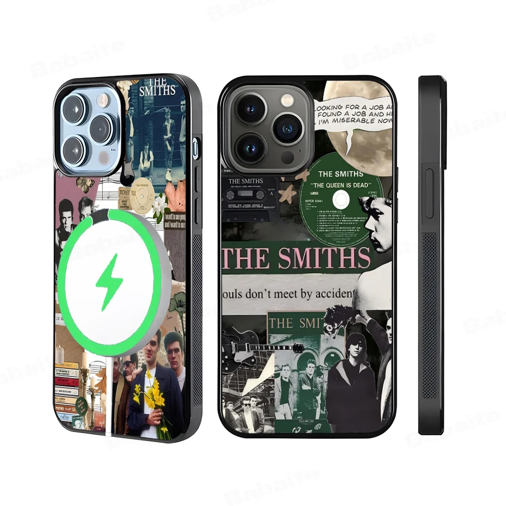 The S-Smiths Band Phone Case Magesafe Magnetic Wireless Charge Case For iPhone 16 11 12 13 14 15 Pro Max Plus Mini