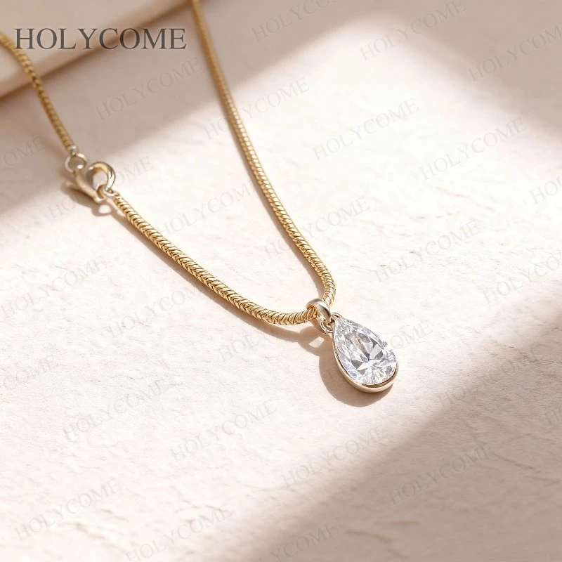 Lab Diamond Necklace 925 Sterling Silver VS1 Past Diamond Test With IGI 10K/14K/18K Gold Fine Jewelry For Women Wedding