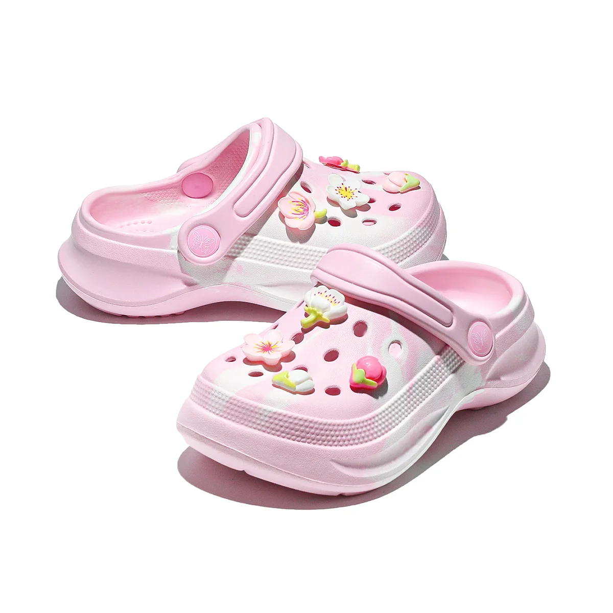 Kids Slip-On Clogs and Mules - Breathable, Waterproof, EVA Garden Shoes with Decorative Chain for Beach and Everyday Wear 168