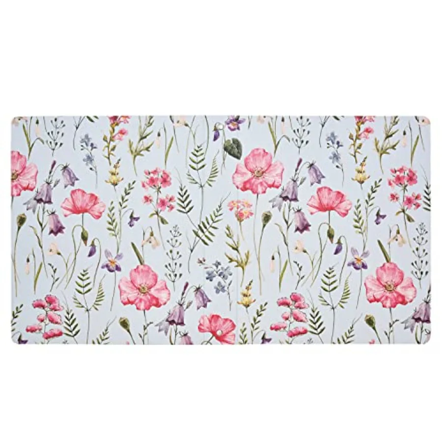 빈티지 레트로 꽃무늬 식물 3링 바인더 하드커버 1인치 원형 링 내부 포켓 포함 꽃무늬 식물 학교 사무실 레시피 C