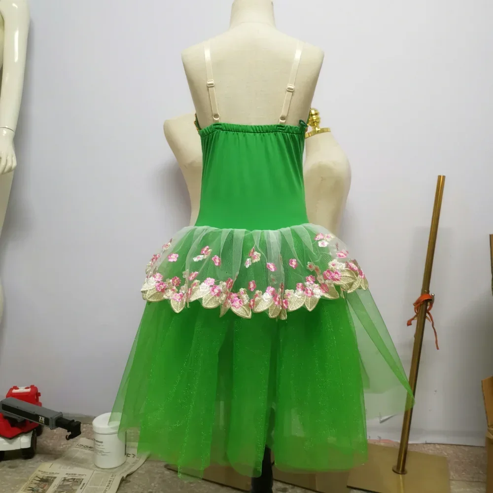 New Ballet Dance Costume Green Tutu Skirts Fluffy Performance Modern Dance Princess Skirts Kindergarten Chorus