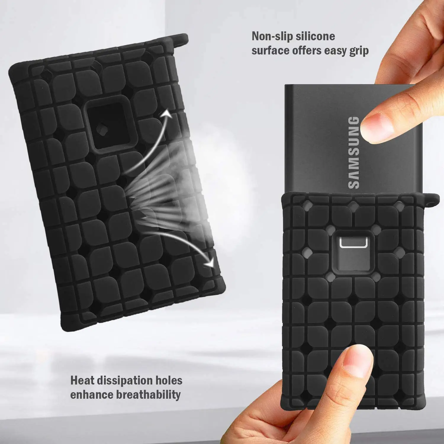 Newest Portable Double Protective Carrying Case Cover for Samsung T7/T7 Touch/T7 Shield/T9 500GB 1TB 2TB SSD Solid State Drive