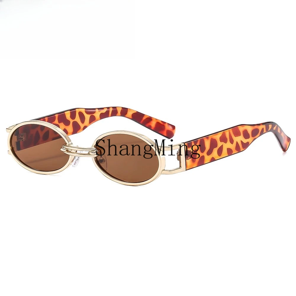 

CL oval retro sunglasses street shot vacation sunscreen sunglasses men's and women's glasses gray