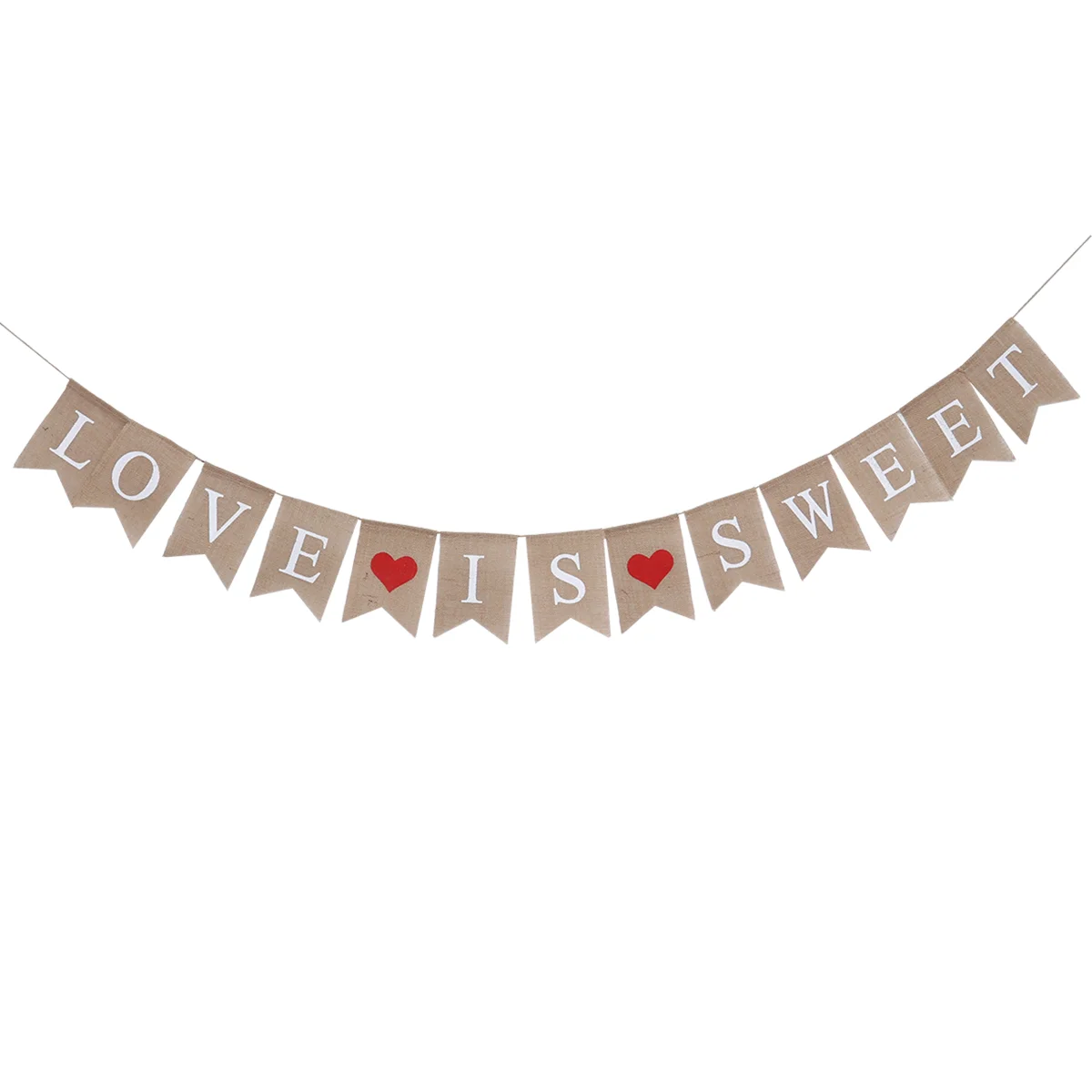 

28M LOVE IS SWEET Bunting Banner Burlap Swallowtail Flags Banner Hanging Garland for Wedding Party love is sweet banner