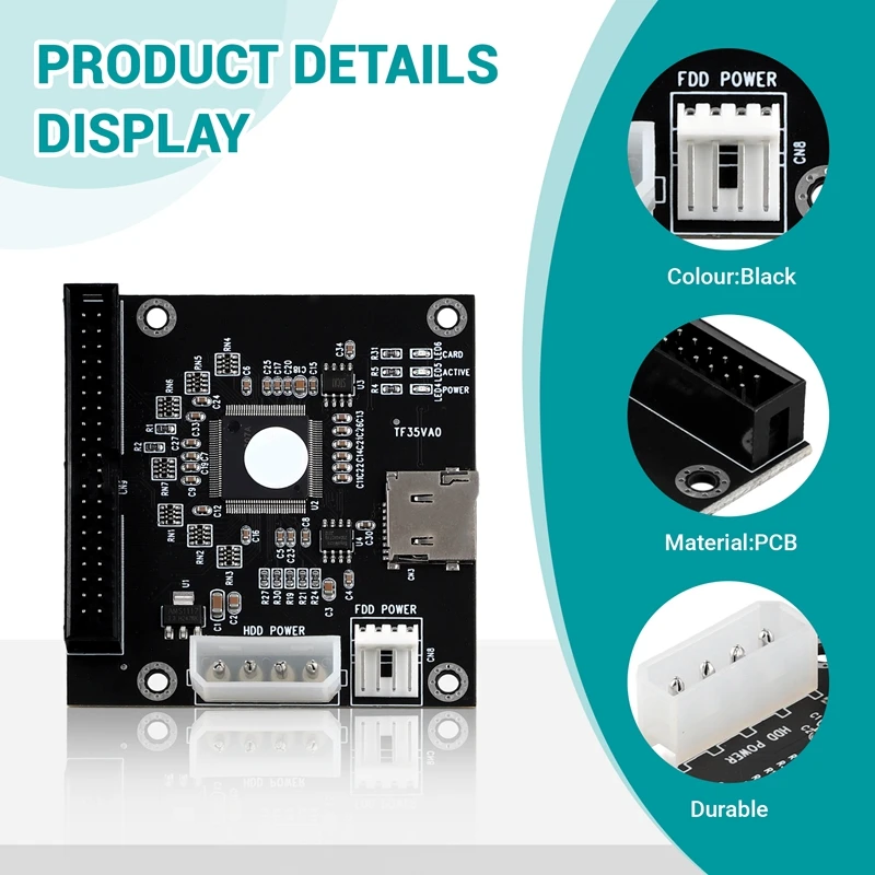 Adapter Card TF To 3.5 Inches IDE For Notebook MICRO-SD To IDE TF To IDE 44Pin Hard Drive Adapter Card