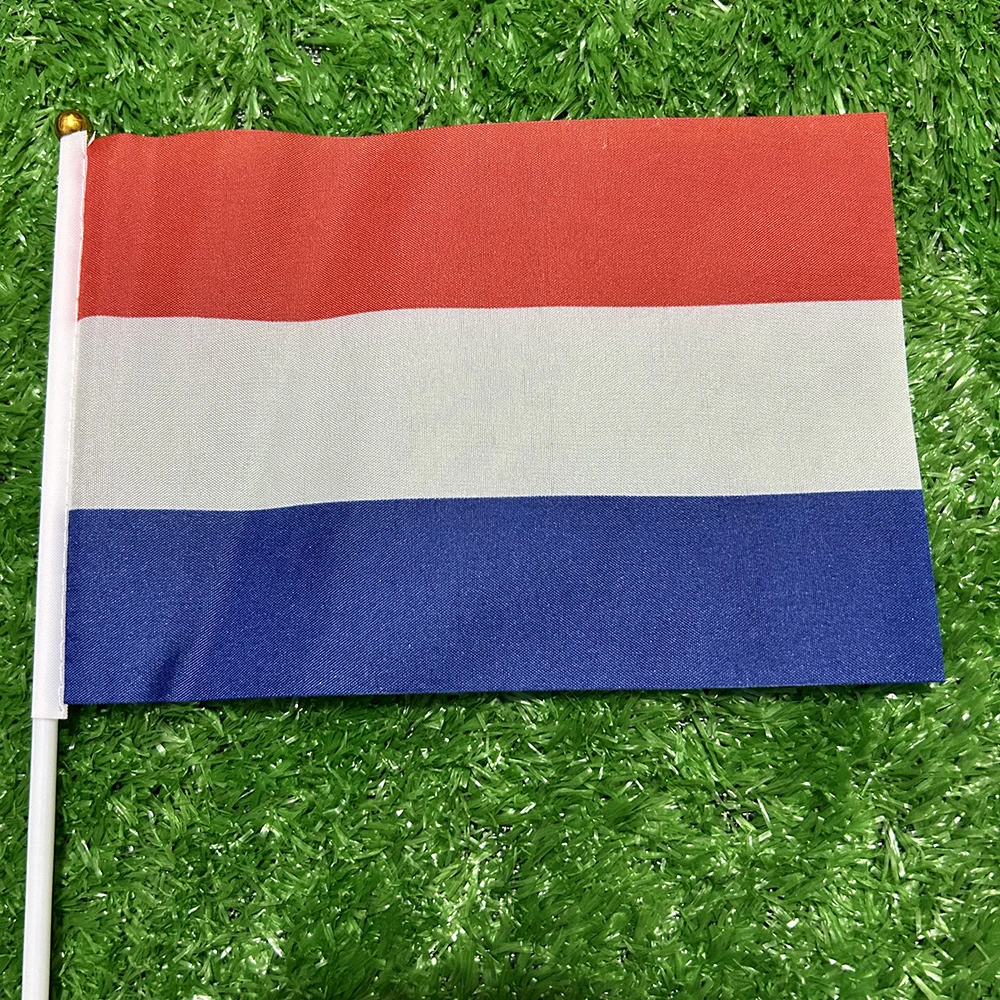 علم السماء هولندا علم اليد 10/20/50/100 قطعة 14*21 سنتيمتر هولندا علم اليد هولندا اليد يلوحون العلم الوطني #4