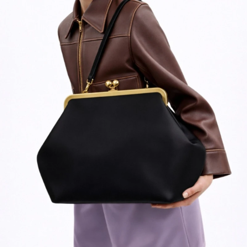 Bolsos de Mano con Clip de Concha para Mujer, Bolsos de Diseñador de Lujo, Carteras Grandes con Marco, Novedad 2026 en Moda, Bolsos de Hombro Grandes para Noche