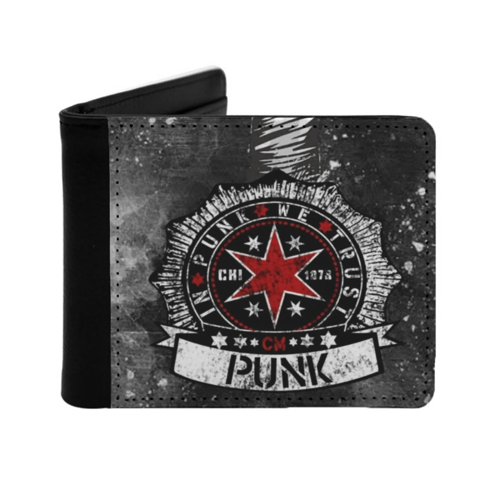 

Cm Punk Straight Aew Мужской кожаный кошелек Держатели для кредитных карт/Id Вставки Сумка для денег Мужские короткие кошельки Jeff Hardy Matt Hardy Hardy