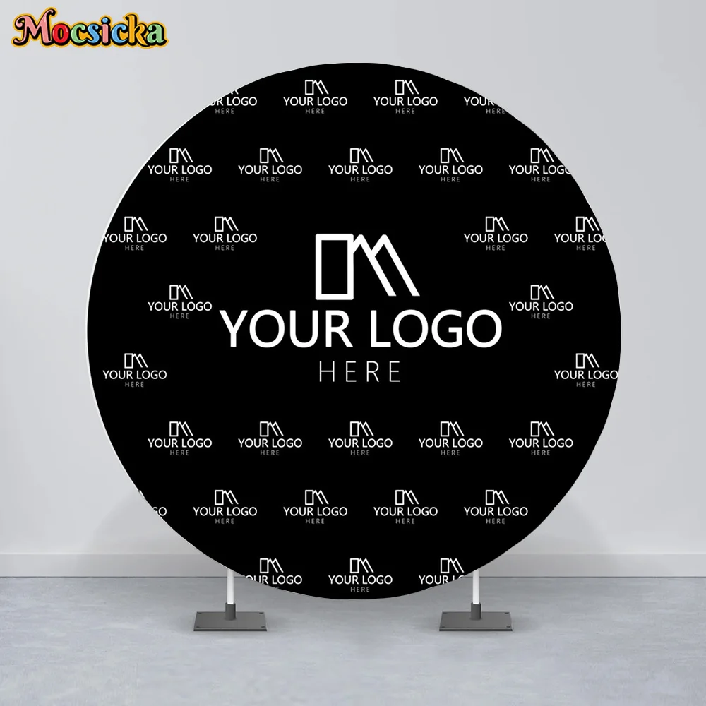 Mocsicka Round Circle Cover Your Name Custom Decoration Backdrop Bridal Shower Cake Smash Newborn 1st Birthday Party Photoshoot