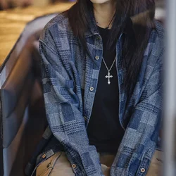 Maden Women's American Retro Boro Style Denim Jacket Spring And Autumn Loose Long-sleeved Shirts And Jeans Jacket for Women