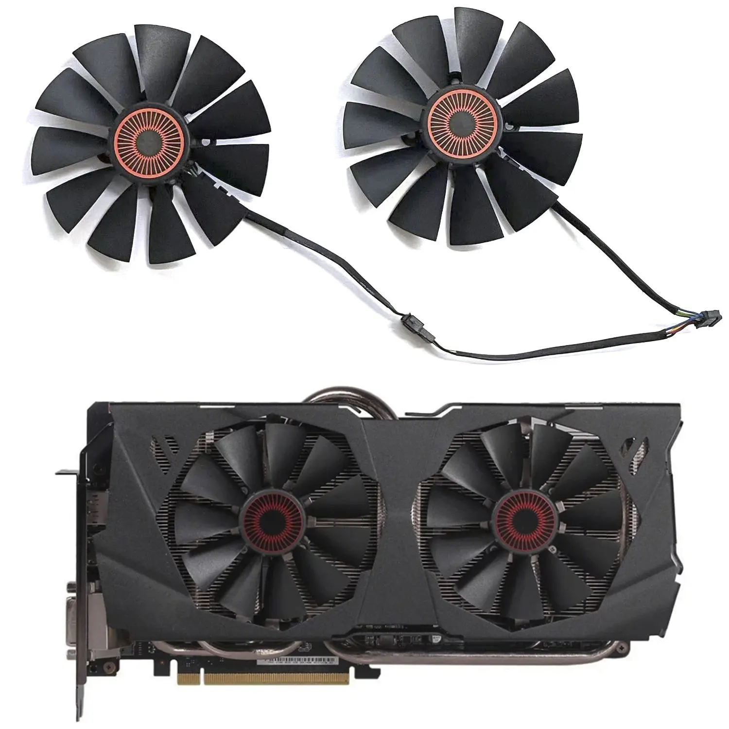 Nowy wentylator 95MM FD10015H12S STRIX-GTX 970 GPU nadaje się do ASUS STRIX-GTX 980 GTX 970 GTX 780 GTX 780TI R9 380 wentylator chłodzący