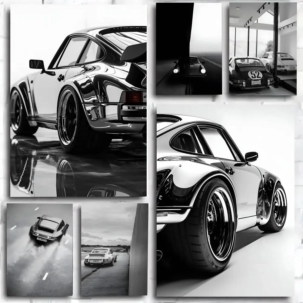9 Vintage Sports Car 1 Classic Luxury 1 Racing Black White Supercar Poster Art Print Anime Style Home Decor Perfect Room Decor