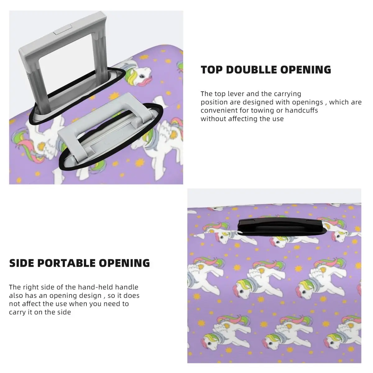 غطاء حقيبة Rainbow Ponys G1 حماية مرنة لحماية أمتعة السفر مقاس 18-32 بوصة