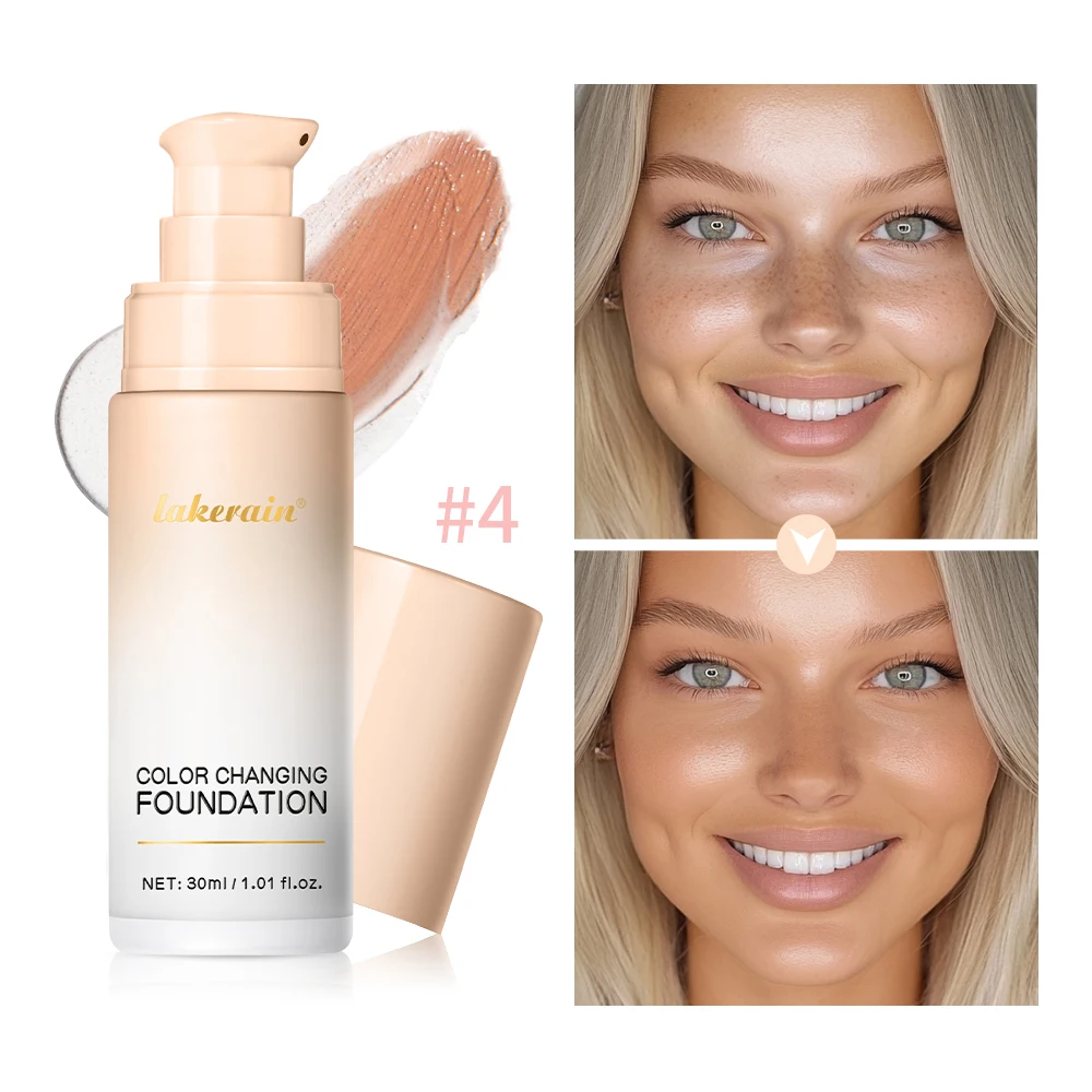 Natural Color Changing Liquid Foundation Centella Korean Lightweight High Coverage Foundation Long-lasting  Natural Base Makeup