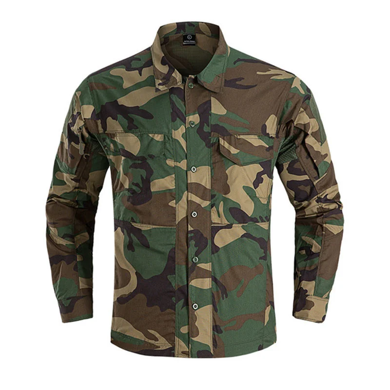 

Men Outdoor Camouflage Tactical Shirts Quick Dry Mesh Breathable Army Fan Tops Climbing Training Shooting Fishing Military Shirt