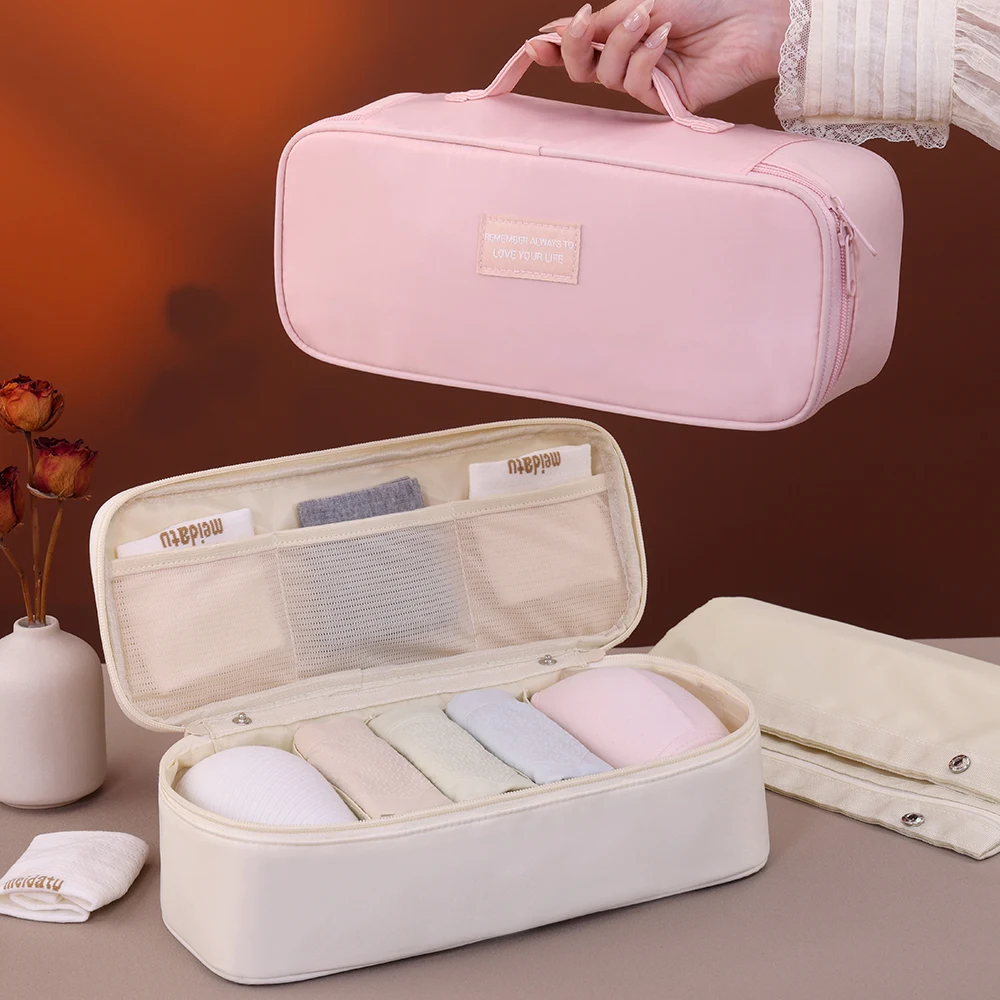 

Дорожная сумка для хранения нижнего белья 2 в 1, двухслойная, водонепроницаемая, подходит для деловых поездок, портативное нижнее белье, трусики, носки