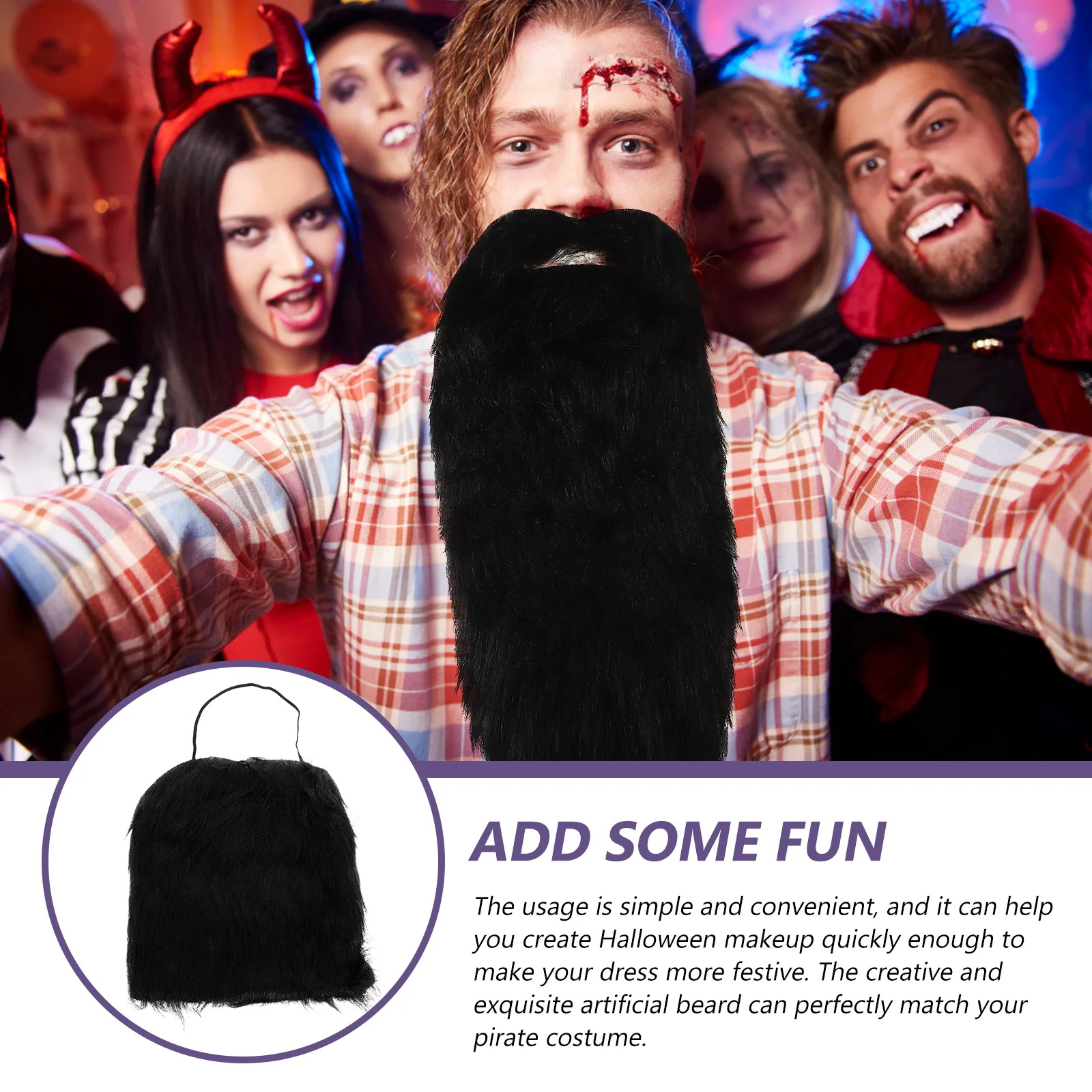 

Creative Halloween Cosplay Lightweight Comfortable Party Decor Accessory For Cosplay Beard Costume Props
