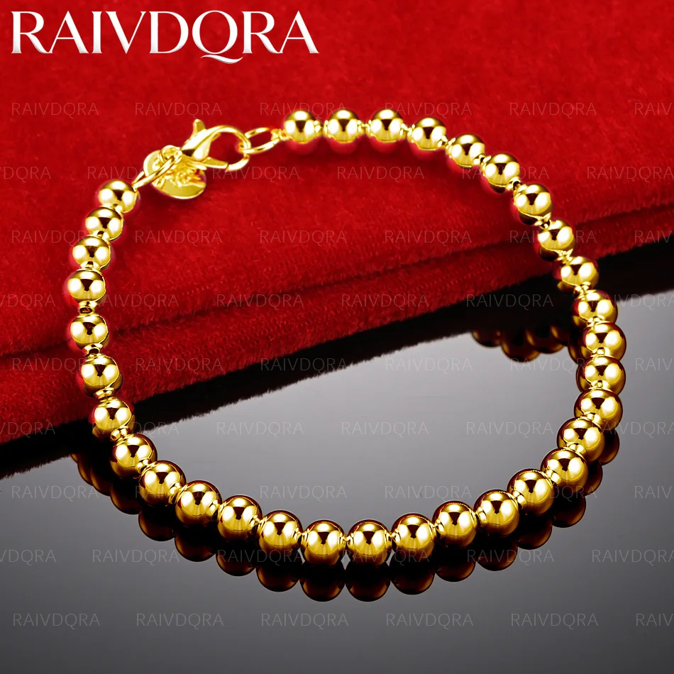 

18K Gold Plated Design Beads Bracelets For Women Men Charm Trend Birthday Gifts Fashion Party Fine Jewelry