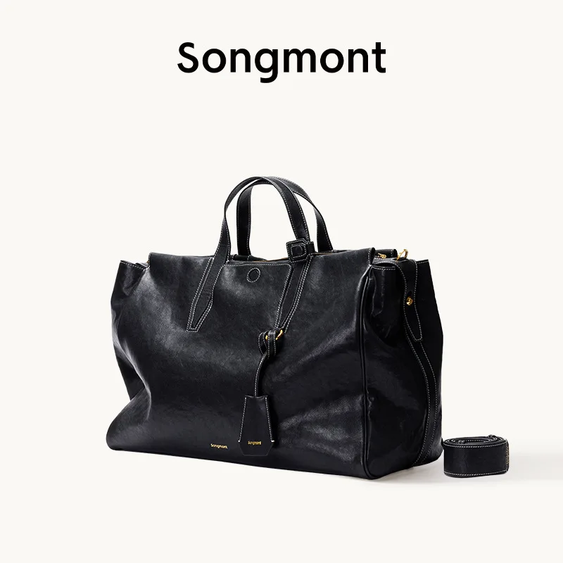 Songmont Large Seeing Things Travel Bag Trail Series Vegetable Tanned Cowhide Handheld Crossbody Briefcase