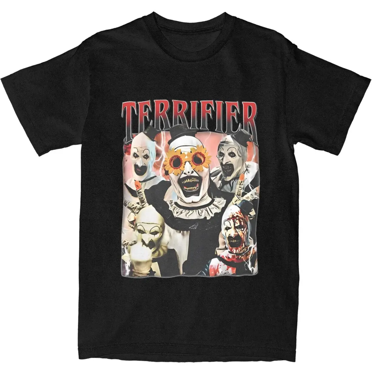 Terrifer Vintage Horror Movie T Shirt Hipster T Shirts Short Sleeve Street Style Tops Summer Cotton O-Neck Plus Size 5XL Tees