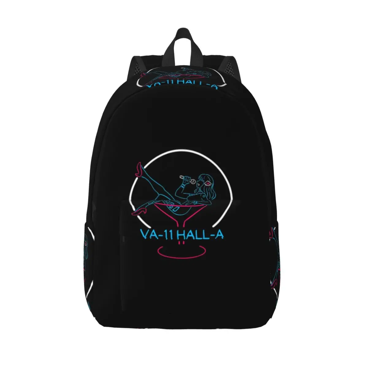 

VA-11 Hall-A Neon Sign Student Backpack School Bag Hiking Travel Daypack for Men Women Bookbag Shoulder Bags
