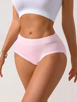 Womens Comfortable Solid Color Minimalist Bikini Briefs - Image 6