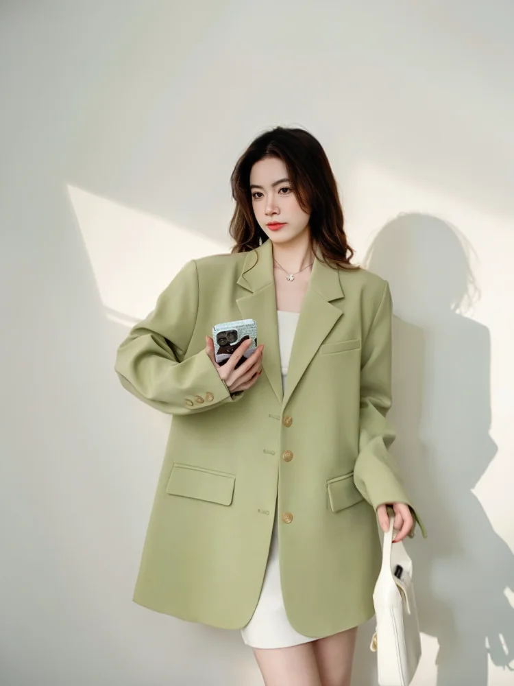 

Элегантный женский пиджак из акрила с мягкими подплечниками, утепленный, дышащий, повседневный, для зрелых женщин